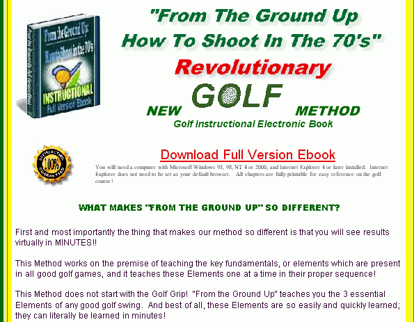 FREE Golf Demo Book